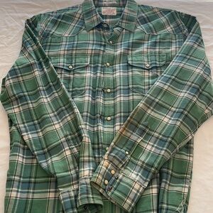 Mens lucky brand flannel classic fit slight stain on sleeve